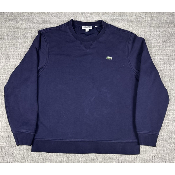 Blue Lacoste Sport Pullover Crewneck Sweatshirt Size US Tagged XL Fits Large - Picture 1 of 9